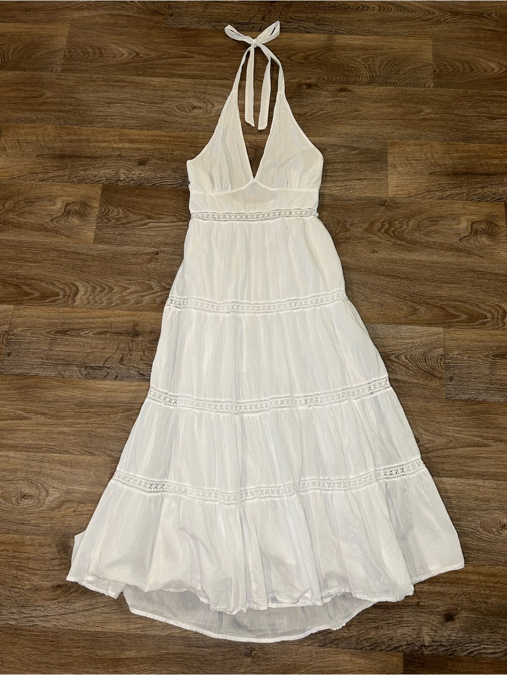 Cotton On White Halter Tie Maxi Dress